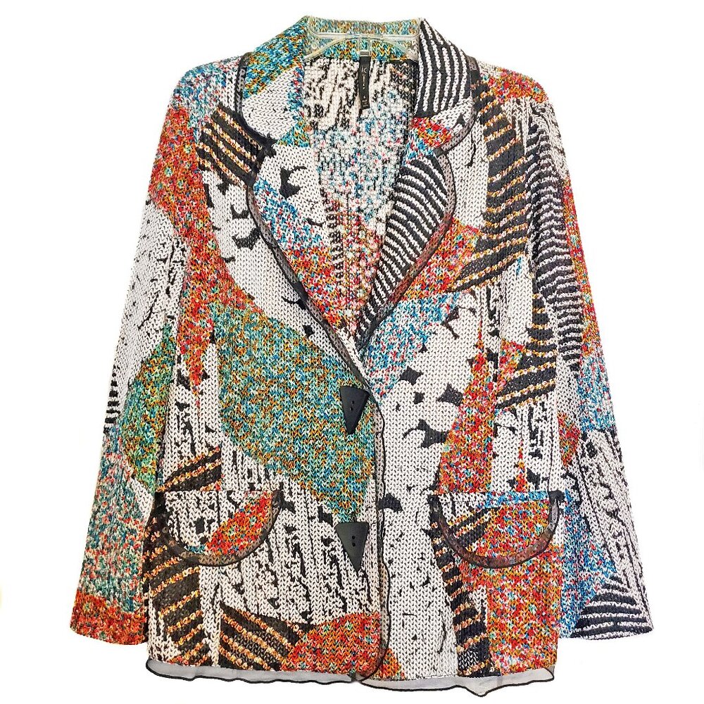 IC COLLECTION Multicolor Abstract Blazer